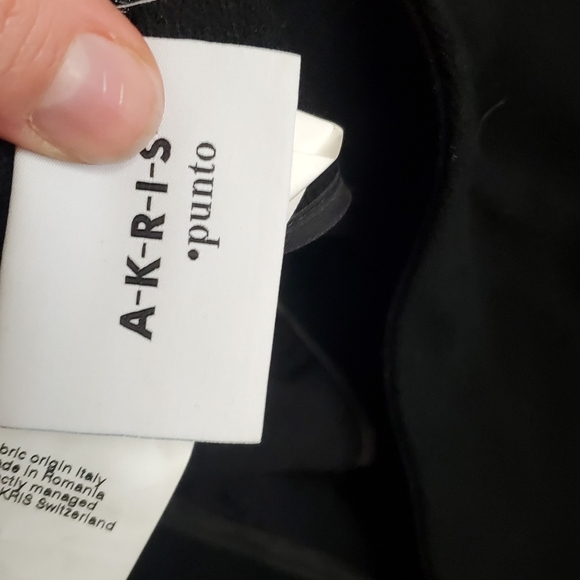 Akris Punto Ruched Black Jersey wool knit midi long sleeve dress size 16 US - Picture 6 of 6